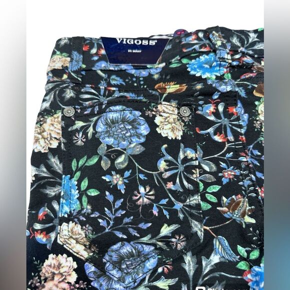 VIGOSS Stretch Floral Straight‎ Leg Skinny Jeans GIRLS Size 10 - Picture 8 of 13